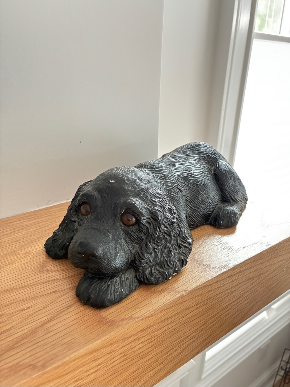 Sandicast Signed Sandra Brue Black Cocker Spaniel Resin Figurine 1981 Dog Lover